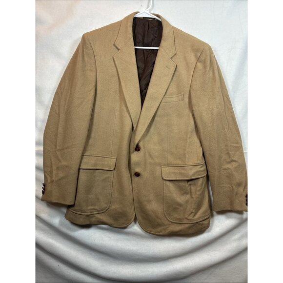 Bret Lawrence 44r Sports Blazer 2 Button  Tan Color - Picture 2 of 16